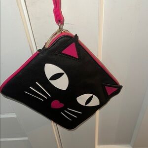 Black and Pink Cat Face Women's Bag